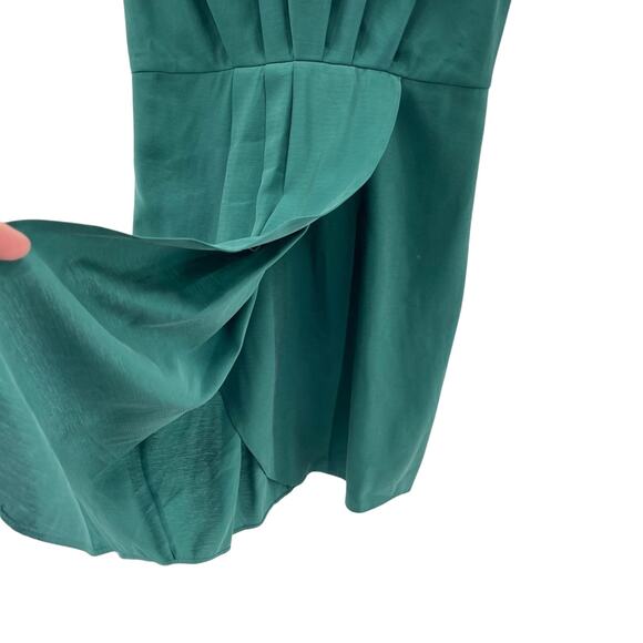 Club Monaco Kelly Green Sleeveless Faux Wrap Knee Length Casual Office Dress 00 - Picture 3 of 10